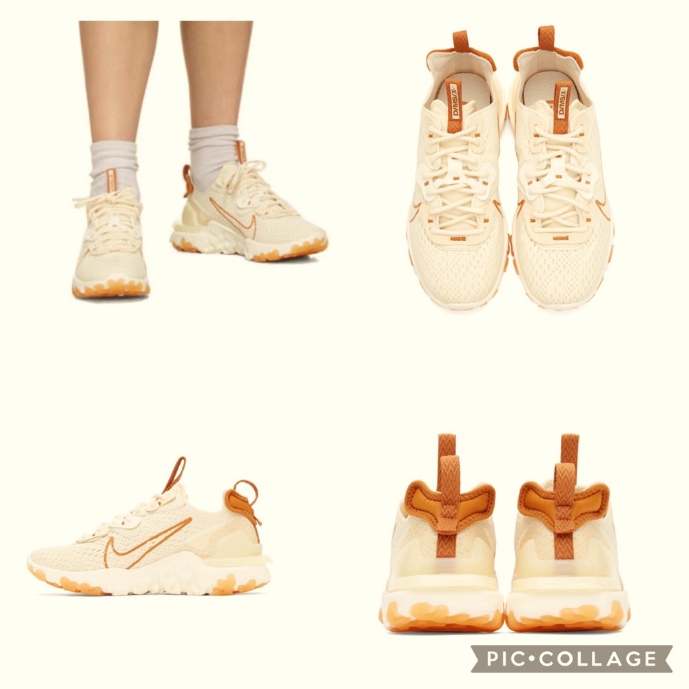 NIKE
Beige & Orange React Vision Sneakers